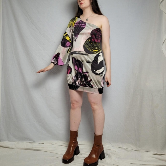 Y2k Miss Sixty Collection butterfly style pop art hot air balloon dress - Picture 3 of 7